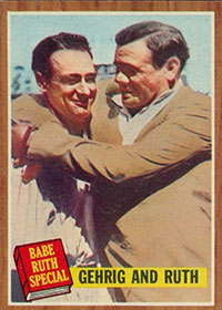 貝比魯斯給賈里格最後的擁抱。<br /><br />1962 Topps 球員卡