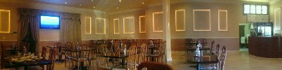 A panorama view in a restaurant